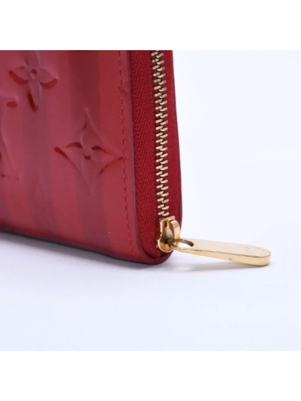 Louis Vuitton Wallet Monogram Vernis Zippy Coin Purse Pomme D'amour Gold